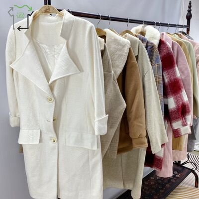 Yijiayi Second Hand Handmade Women's Coat Double Long Winter Polyester/Cotton High Quality Clean 95-100% Grade a