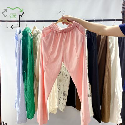 High Quality Casual Fashion Mixed Style Second-hand Women's Wide Leg Pants Polyester/Cotton YIJIAYI Brand Grade Factory Outlet
