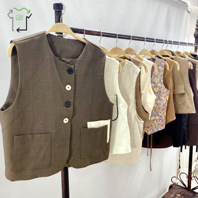 Wholesale Second Hand Women's Suit Vest Casual Elegant Mixed Clothing Bales Used Clothes Women Quality Polyester/Cotton Grade a